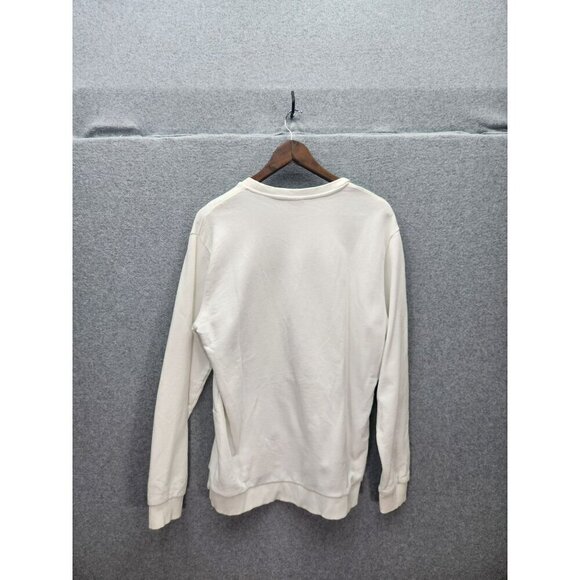 Zara Mens EUR L/42 White Sweatshirt With Black Patch & Embossed "Never Repeat" T - Picture 4 of 4